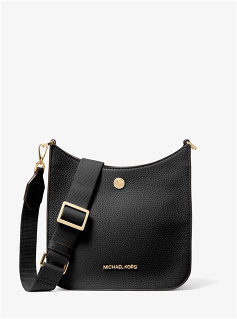 briley small logo messenger bag michael kors|Briley Small Pebbled Leather Messenger Bag .